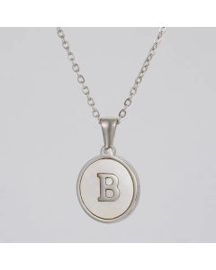 Round Letter Stainless Steel Pendant Necklace Polishing Plating Shell Stainless Steel Necklaces