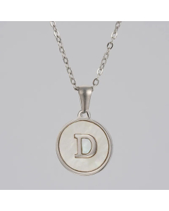 Round Letter Stainless Steel Pendant Necklace Polishing Plating Shell Stainless Steel Necklaces