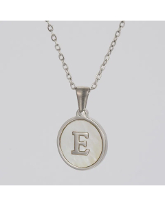 Round Letter Stainless Steel Pendant Necklace Polishing Plating Shell Stainless Steel Necklaces