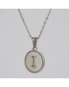 Round Letter Stainless Steel Pendant Necklace Polishing Plating Shell Stainless Steel Necklaces