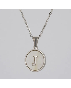 Round Letter Stainless Steel Pendant Necklace Polishing Plating Shell Stainless Steel Necklaces