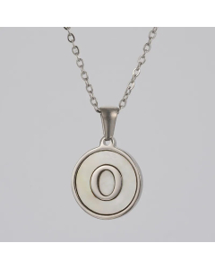 Round Letter Stainless Steel Pendant Necklace Polishing Plating Shell Stainless Steel Necklaces