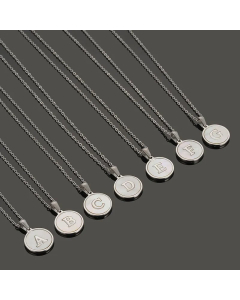 Round Letter Stainless Steel Pendant Necklace Polishing Plating Shell Stainless Steel Necklaces
