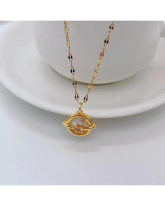 Fashion Geometric Devil's Eye Moon Titanium Steel Necklace Plating Stainless Steel Necklaces