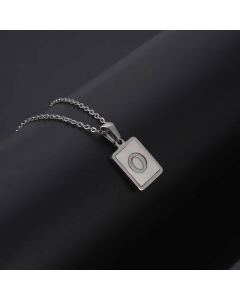 Simple Style Letter Rectangle Tag Titanium Steel Pendant Necklace Plating Shell Stainless Steel Necklaces