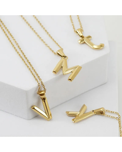 Fashion Letter Pendent Titanium Steel Necklace Plating Stainless Steel Necklaces