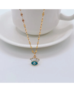 Fashion Geometric Devil's Eye Titanium Steel Necklace Plating Zircon Fine Quality Necklaces