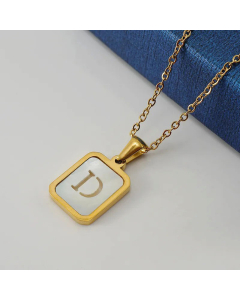 Fashion Gold Plated Shell Stainless Steel Necklaces Letter Stainless Steel Pendant Necklace 