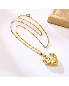 Fine Jewelry Supplier Fashion Plating Heart Shape Titanium Steel Necklace 