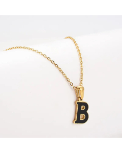 Gold Plated Stainless Steel Necklaces Letter Stainless Steel Pendant Necklace 