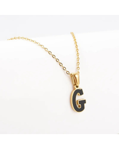 Gold Plated Stainless Steel Necklaces Letter Stainless Steel Pendant Necklace 