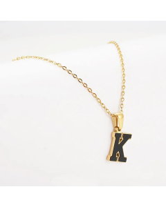 Gold Plated Stainless Steel Necklaces Letter Stainless Steel Pendant Necklace 