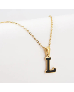 Gold Plated Stainless Steel Necklaces Letter Stainless Steel Pendant Necklace 
