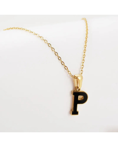 Gold Plated Stainless Steel Necklaces Letter Stainless Steel Pendant Necklace 