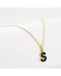 Gold Plated Stainless Steel Necklaces Letter Stainless Steel Pendant Necklace 