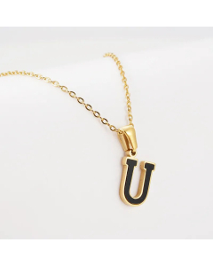 Gold Plated Stainless Steel Necklaces Letter Stainless Steel Pendant Necklace 
