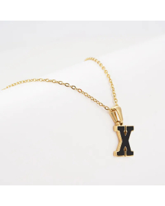 Gold Plated Stainless Steel Necklaces Letter Stainless Steel Pendant Necklace 