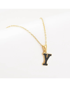 Gold Plated Stainless Steel Necklaces Letter Stainless Steel Pendant Necklace 