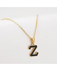 Gold Plated Stainless Steel Necklaces Letter Stainless Steel Pendant Necklace 