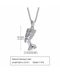 Fashion Plating Stainless Steel Necklaces Human Stainless Steel Pendant Necklace -Steel Color-pendant_only
