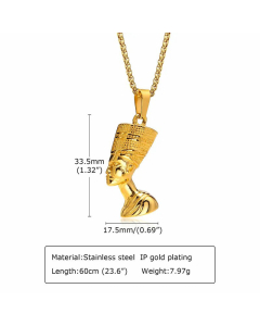 Fashion Plating Stainless Steel Necklaces Human Stainless Steel Pendant Necklace -Gold Color-pendant_only