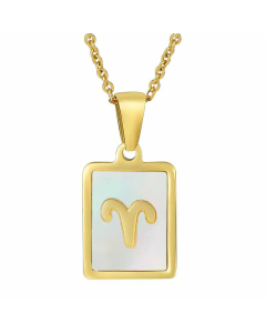 Simple Style Gold Plated Shell Stainless Steel Necklaces Constellation Stainless Steel Pendant Necklace 