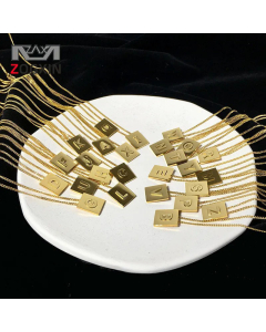 Fashion Gold Plated Stainless Steel Necklaces Letter Square Stainless Steel Pendant Necklace 