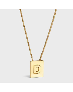 Fashion Gold Plated Stainless Steel Necklaces Letter Square Stainless Steel Pendant Necklace 