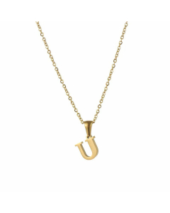 26 Letter Stainless Steel Pendant Necklace Plating Stainless Steel Necklaces 