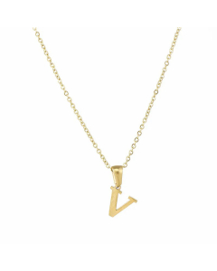 26 Letter Stainless Steel Pendant Necklace Plating Stainless Steel Necklaces 