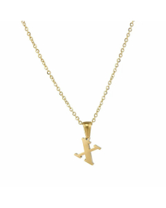 26 Letter Stainless Steel Pendant Necklace Plating Stainless Steel Necklaces 