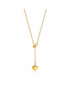 Simple Style Plating Stainless Steel Necklaces Heart Shape Stainless Steel Pendant Necklace 