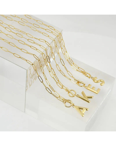 Fashion Polishing Gold Plated Stainless Steel Necklaces Letter Titanium Steel Pendant Necklace 
