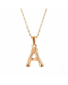 Fashion Gold Plated Stainless Steel Necklaces Letter Titanium Steel Pendant Necklace 