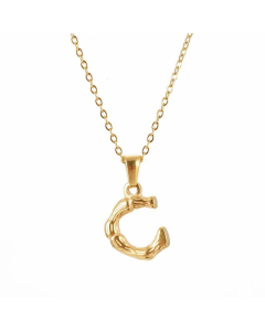 Fashion Gold Plated Stainless Steel Necklaces Letter Titanium Steel Pendant Necklace 
