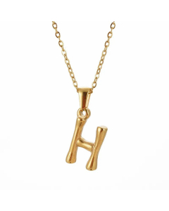 Fashion Gold Plated Stainless Steel Necklaces Letter Titanium Steel Pendant Necklace 