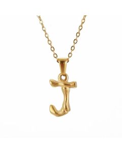 Fashion Gold Plated Stainless Steel Necklaces Letter Titanium Steel Pendant Necklace 
