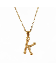 Fashion Gold Plated Stainless Steel Necklaces Letter Titanium Steel Pendant Necklace 