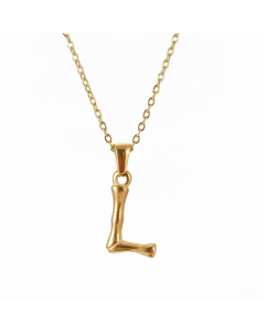 Fashion Gold Plated Stainless Steel Necklaces Letter Titanium Steel Pendant Necklace 