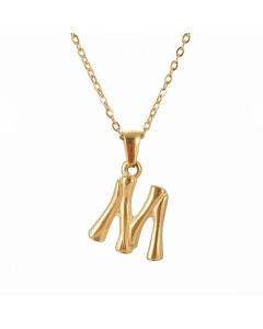 Fashion Gold Plated Stainless Steel Necklaces Letter Titanium Steel Pendant Necklace 