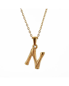 Fashion Gold Plated Stainless Steel Necklaces Letter Titanium Steel Pendant Necklace 