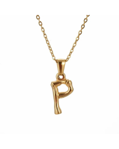 Fashion Gold Plated Stainless Steel Necklaces Letter Titanium Steel Pendant Necklace 