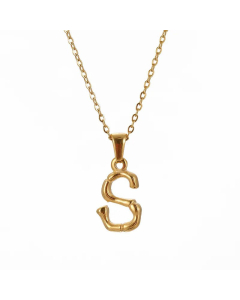 Fashion Gold Plated Stainless Steel Necklaces Letter Titanium Steel Pendant Necklace 