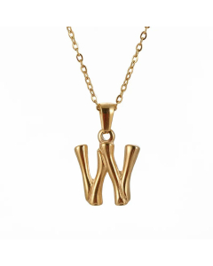Fashion Gold Plated Stainless Steel Necklaces Letter Titanium Steel Pendant Necklace 
