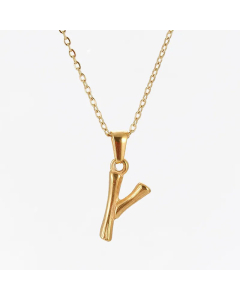 Fashion Gold Plated Stainless Steel Necklaces Letter Titanium Steel Pendant Necklace 