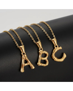 Fashion Gold Plated Stainless Steel Necklaces Letter Titanium Steel Pendant Necklace 