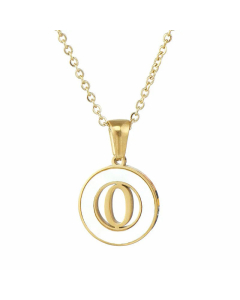 Simple Style Plating Hollow Out Shell Stainless Steel Necklaces Letter Stainless Steel Pendant Necklace