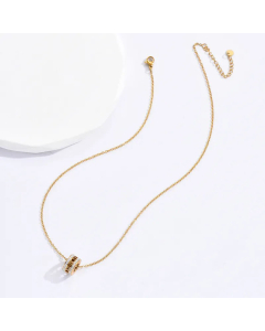 Fashion Roman Numerals Stainless Steel Necklace Inlay Diamond Stainless Steel Necklaces Colorza