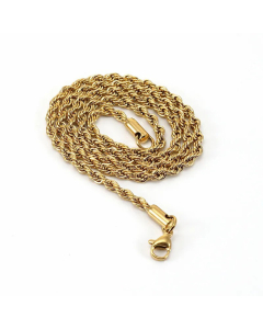 Plain Soild Color Twist Chain Stainless Steel Necklace Gold Plated Stainless Steel Necklaces
