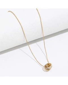 Fashion Inlay Diamond Stainless Steel Necklaces Round Stainless Steel Necklace Colorza